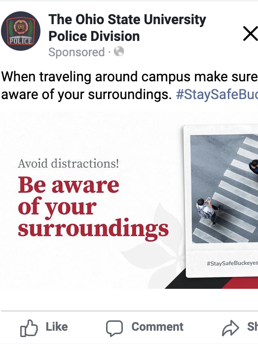OSU Police Notice To Be Aware of Surroundings 
