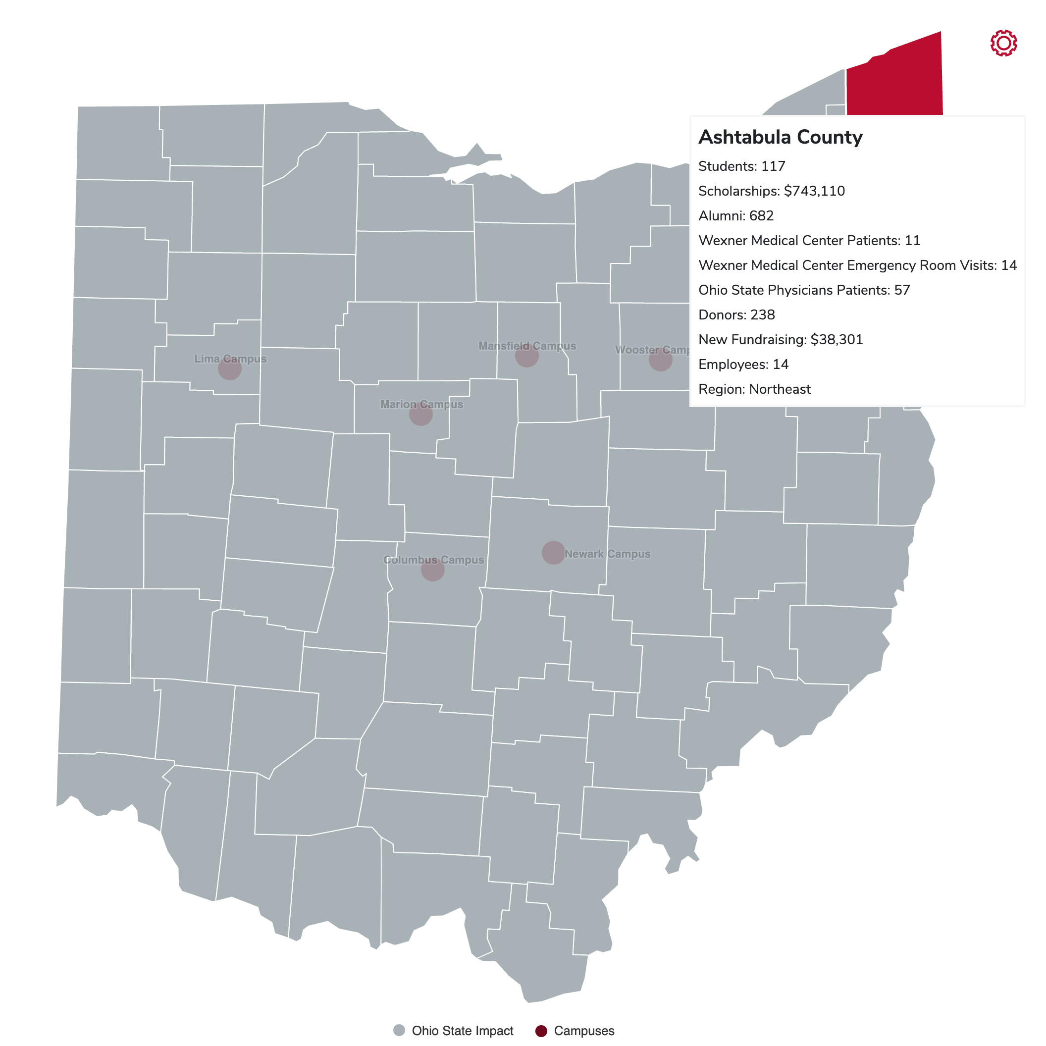 Interactive Ohio map