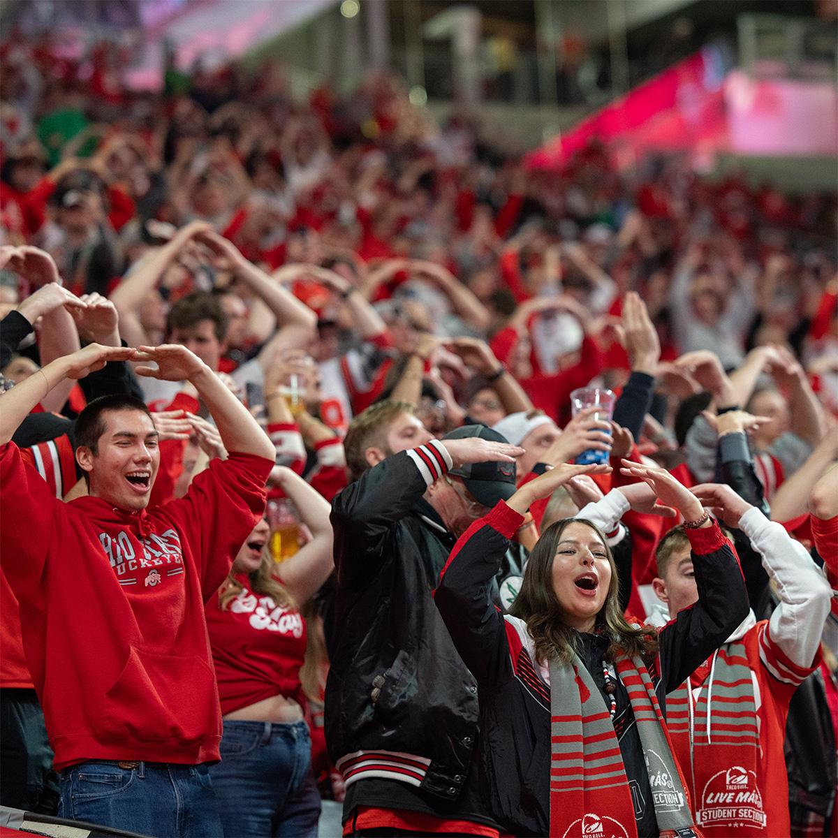 Crowd of excited Buckeye fans