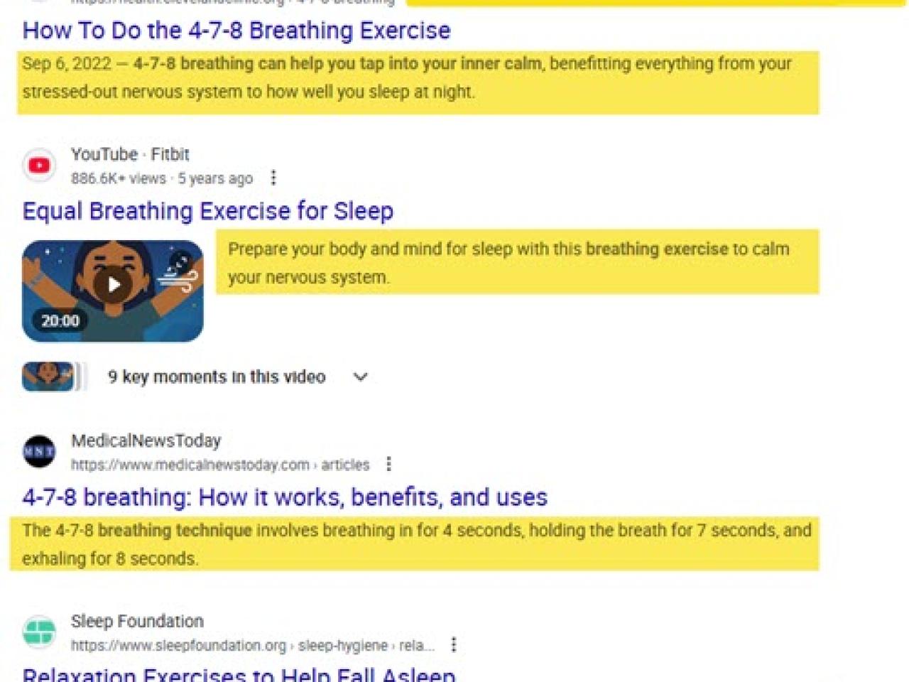 An example of meta descriptions in Google search results