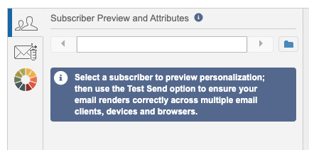 Screenshot of field allowing you to preview personalization based on subscriber