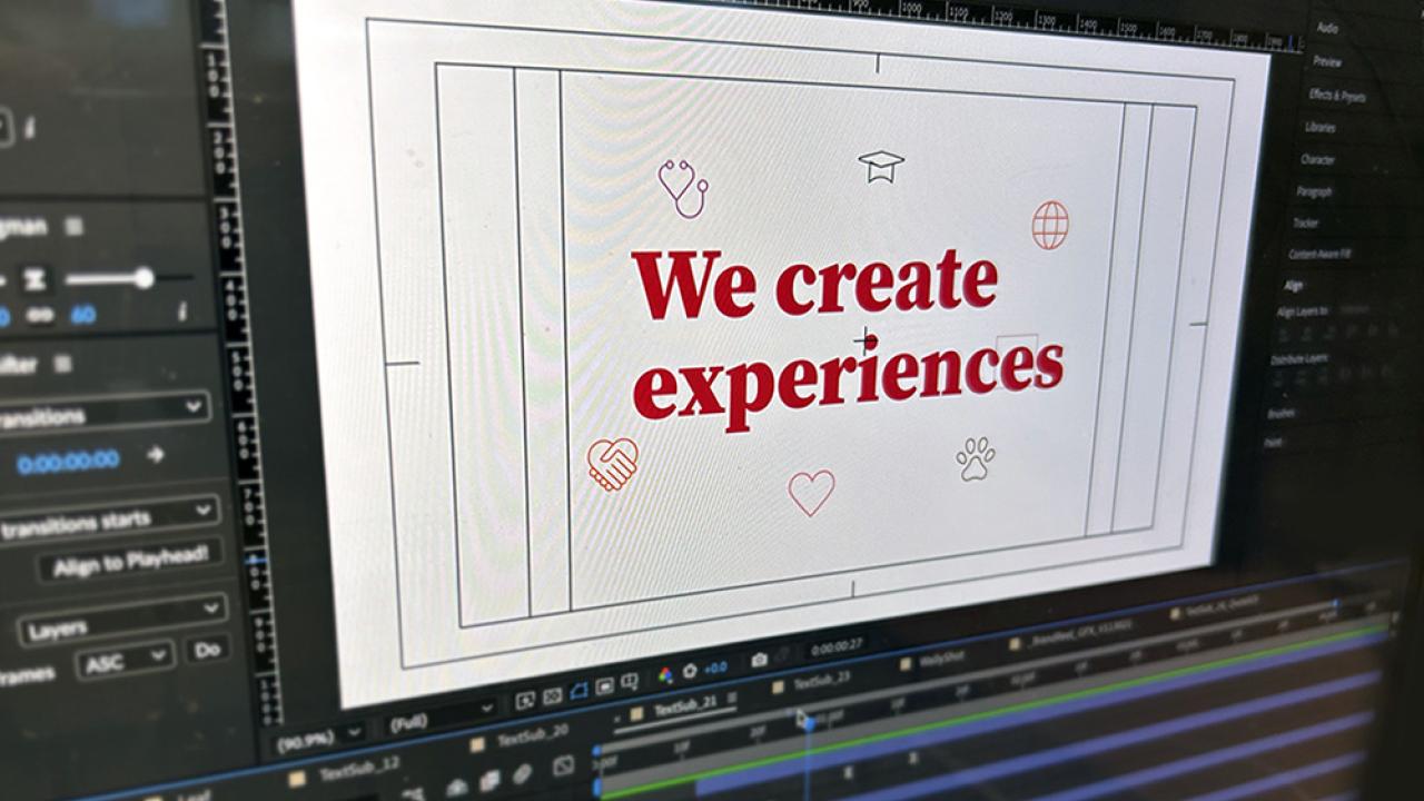 screenshot of motion graphics being created