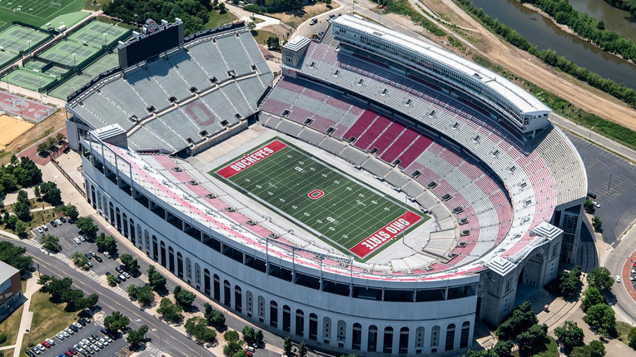 Arial view of OSU stadium