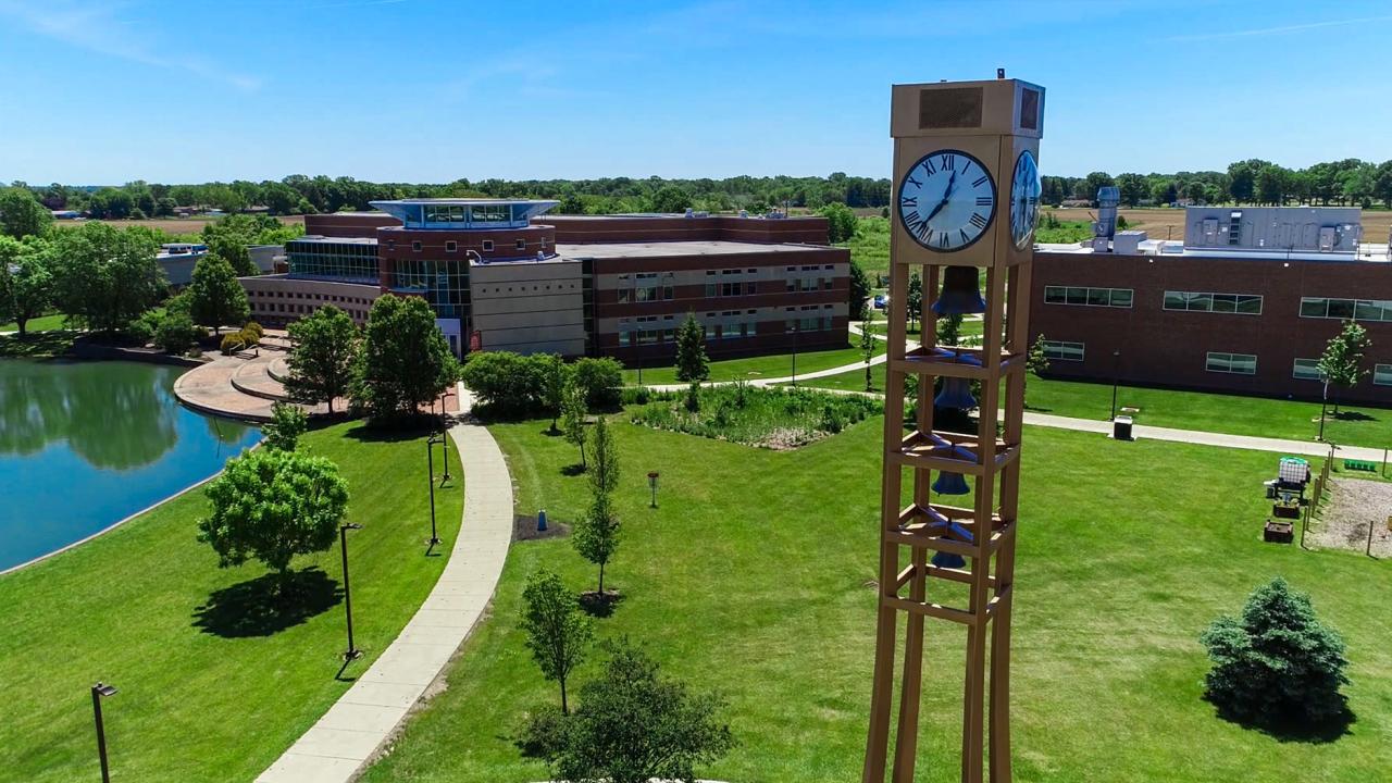 Aerial footage of the Ohio State University Marion campus taken by drone