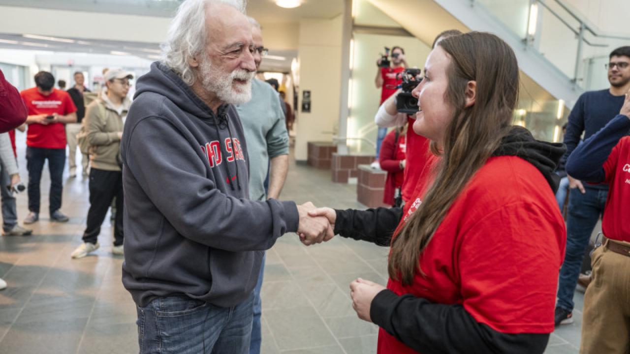 Pierre Agostini meets Ohio State students in Columbus