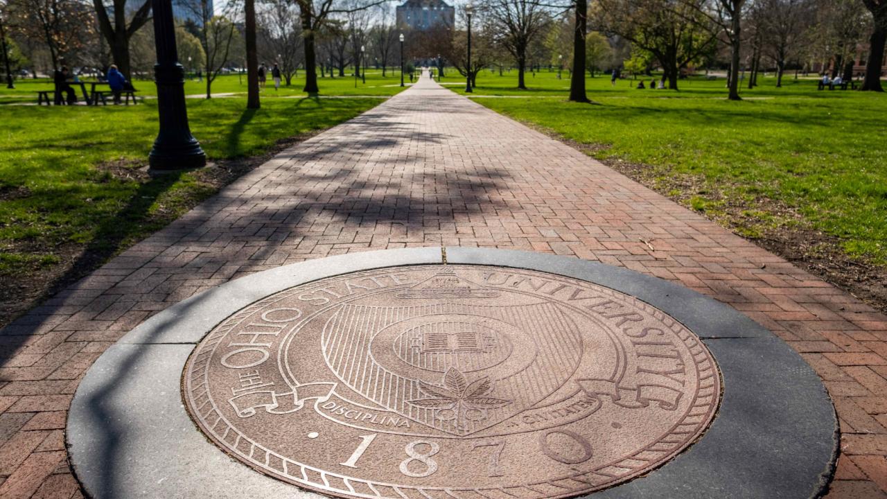 University Seal on the east end of The Oval
